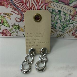 Anthropologie Silver Chain Earrings
